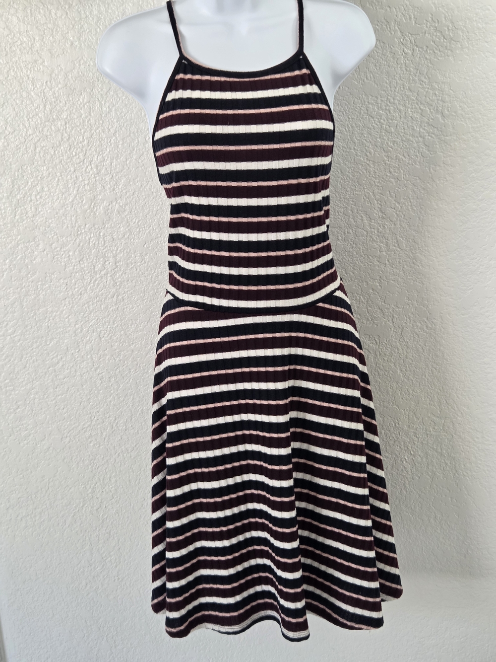 Mossimo Supply Co. Striped Midi Dress Black & Pink XL Like New